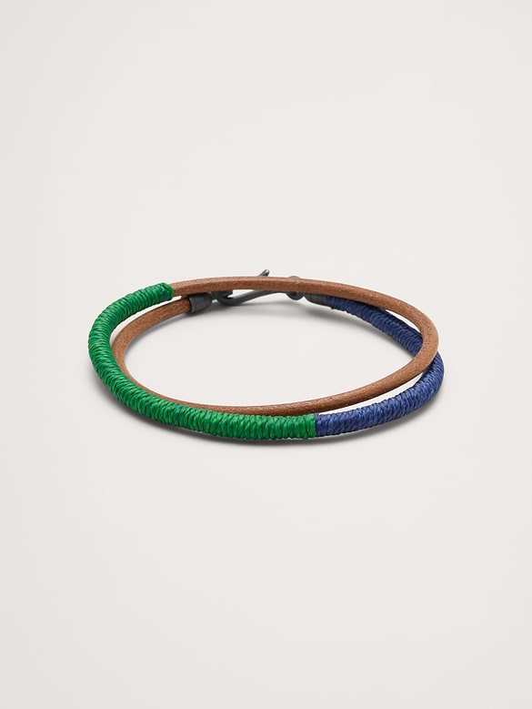 Color-Blocked Leather Double Wrap Bracelet By Caputo & Co