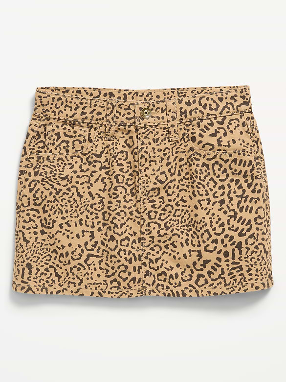 Printed Mid-Rise Jean Skirt for Girls