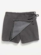 Image number 2 showing, Wrap-Front Denim Skort for Girls