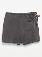Image number 1 showing, Wrap-Front Denim Skort for Girls