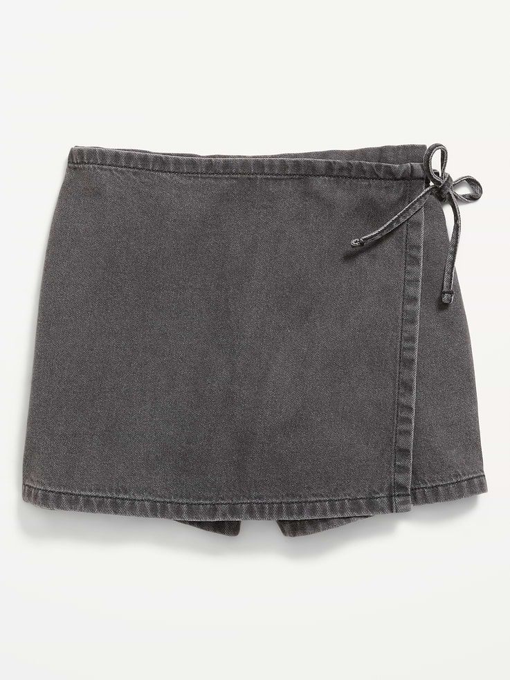 Image 1 of 2, built-in shorts, elasticized waistband, wrap front with functional tie, easy pull-on style, Product #907444