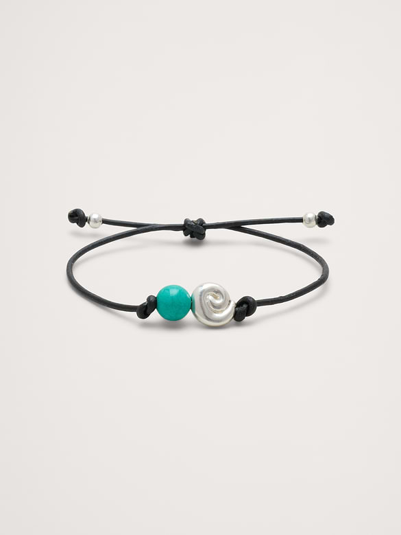 Bracelet cordon avec pierres métalliques