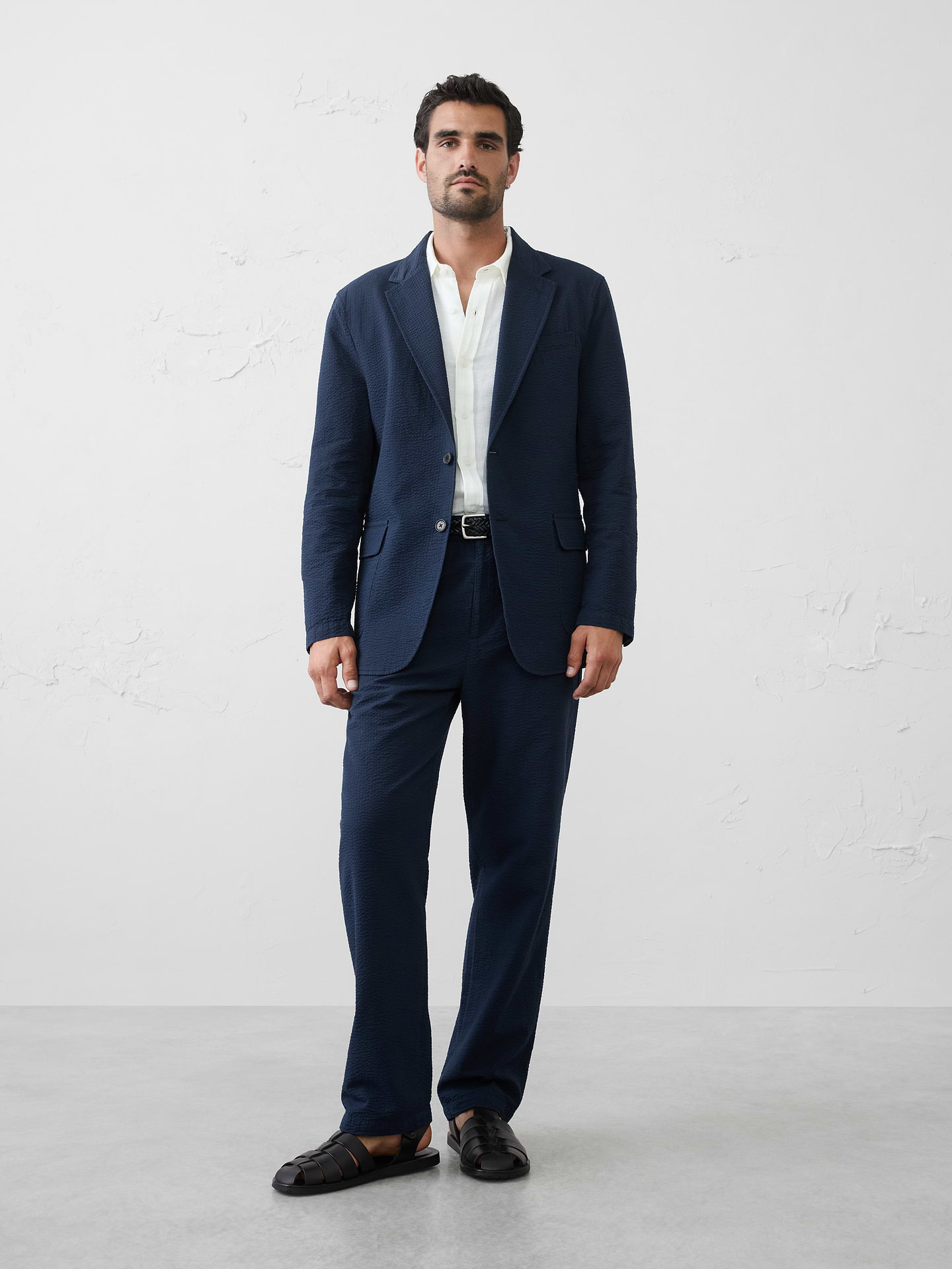 Image number 1 showing, Slim-Fit Preppy Ease Seersucker Suit Jacket