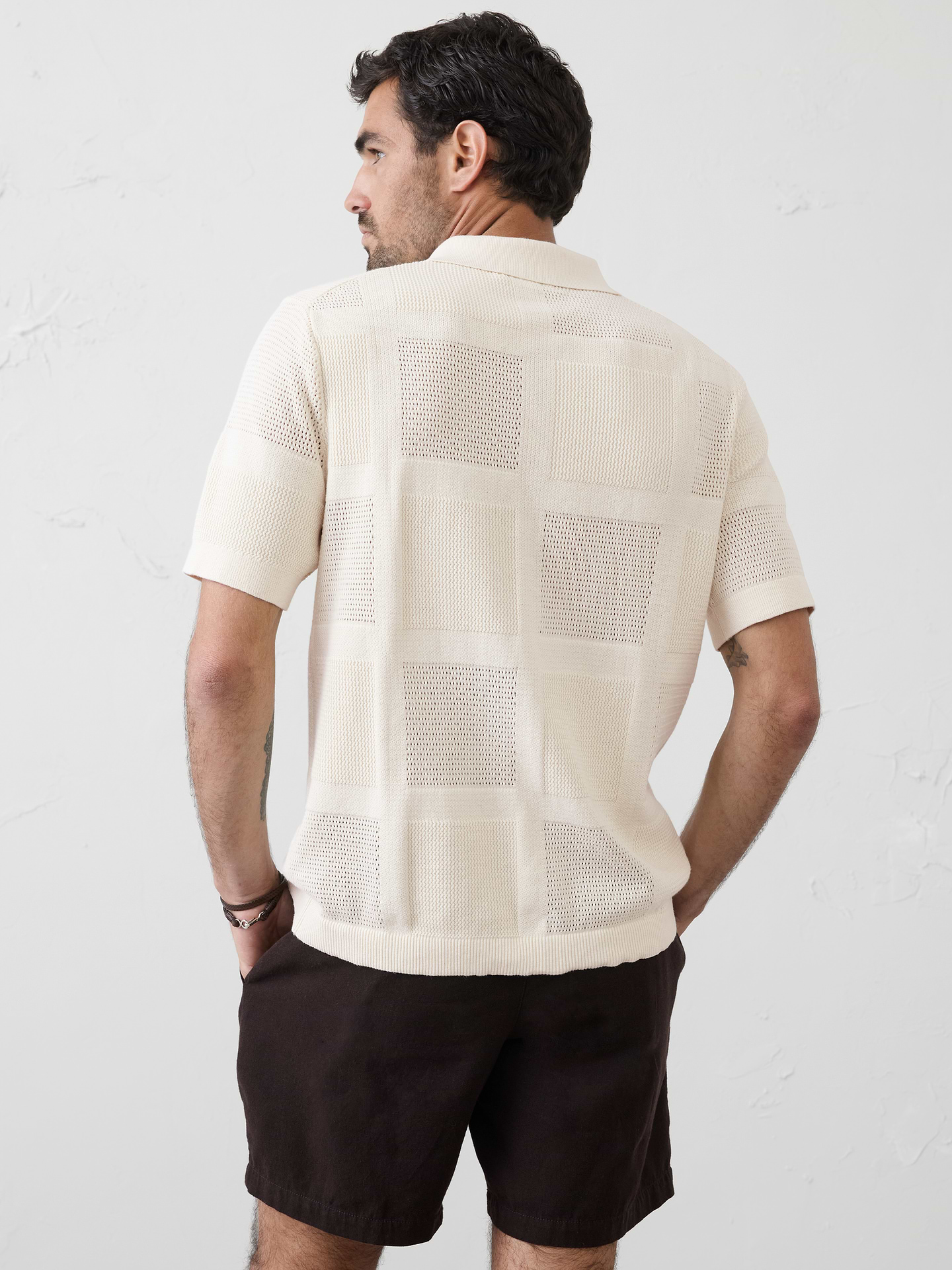 Image number 2 showing, Mesh Patchwork Sweater Polo