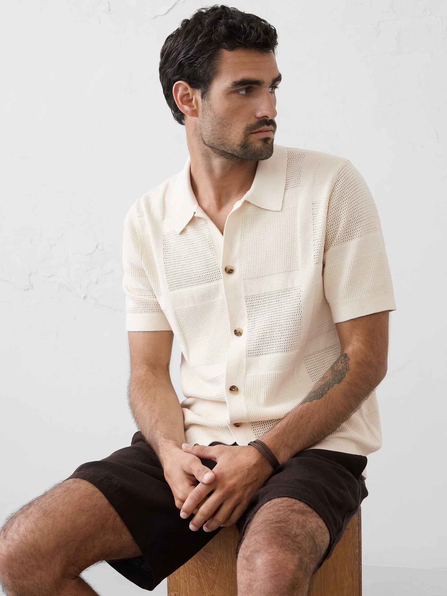 Image number 3 showing, Mesh Patchwork Sweater Polo