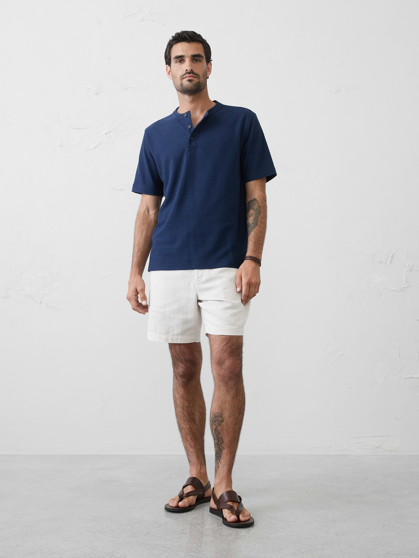 Image number 1 showing, Standard-Fit Textured Henley