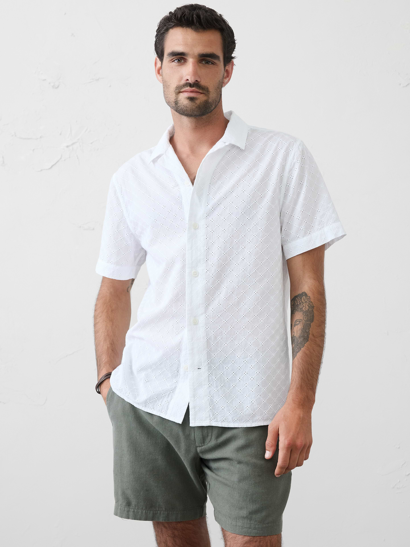 Image number 1 showing, Standard-Fit Textured Resort Shirt