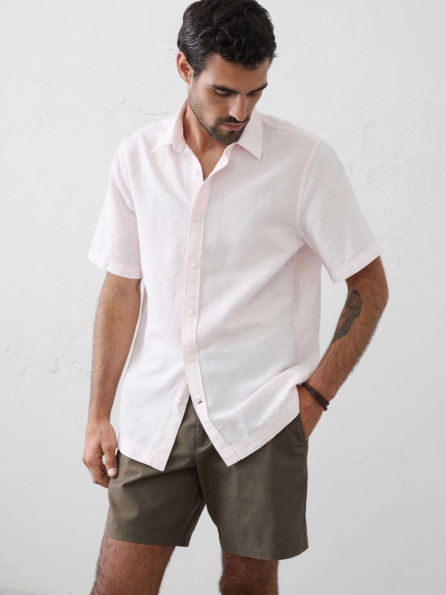 Image number 1 showing, Standard-Fit Linen-Blend Shirt