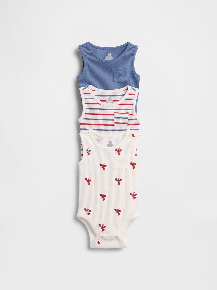 Image number 1 showing, Baby First Favorites TinyRib Pocket Tank Bodysuit (3-Pack)