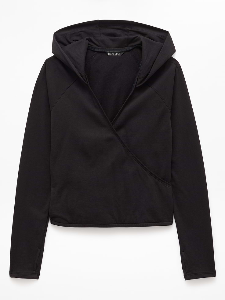 Image number 7 showing, Airy Cotton Terry Wrap Hoodie