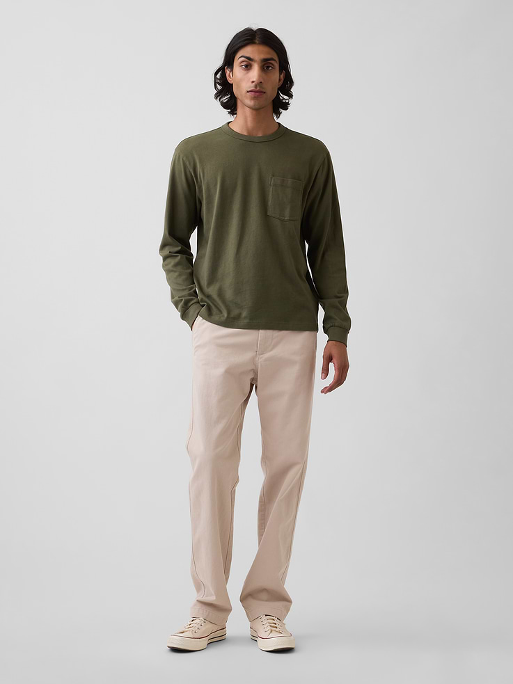 Image number 1 showing, Heavyweight Twill Relaxed Straight Khakis