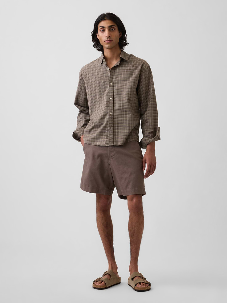 Image number 1 showing, 7.5" Linen-Cotton Shorts
