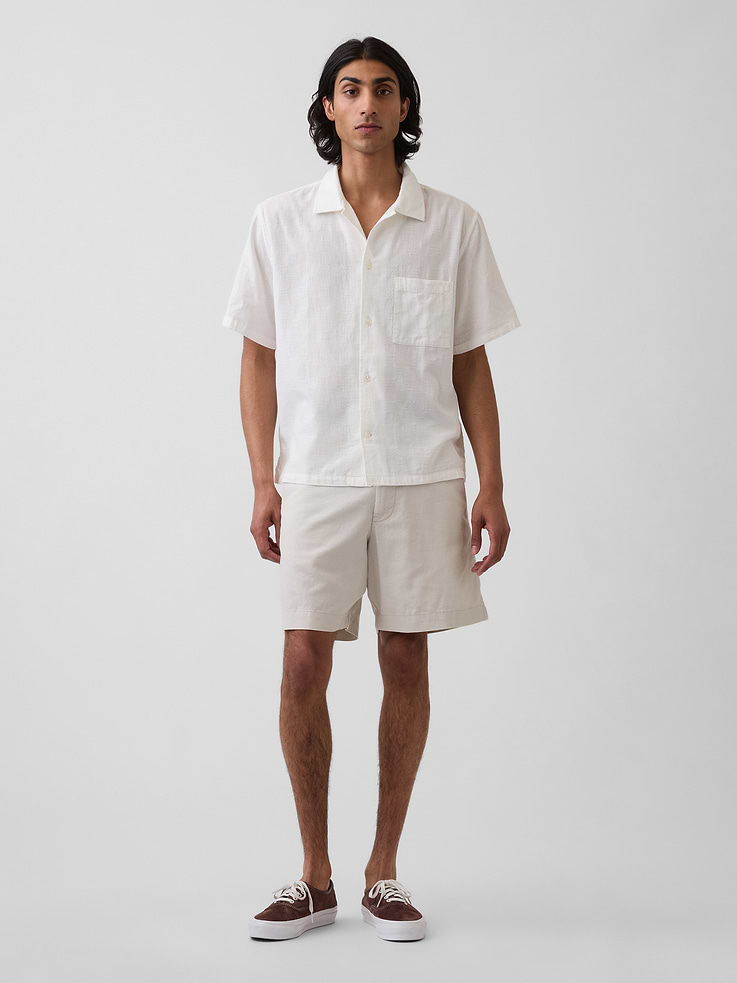 Image number 1 showing, 7.5" Linen-Cotton Shorts