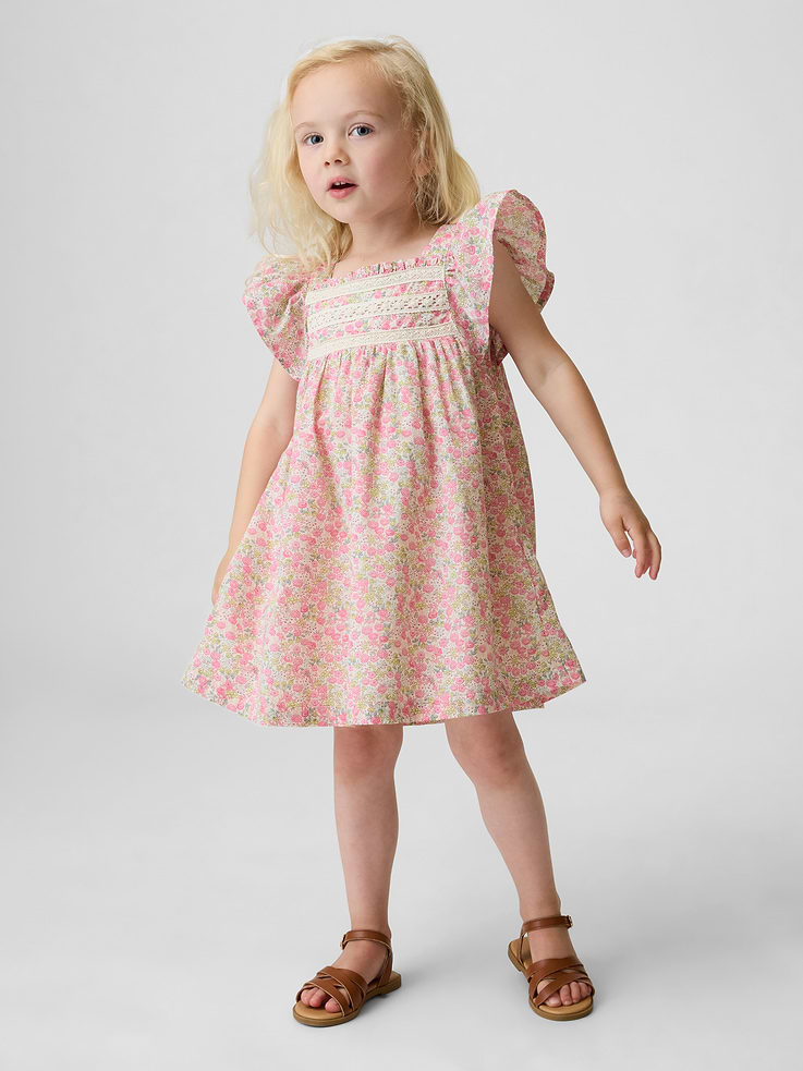 Image number 1 showing, Baby & Toddler Flutter-Sleeve Floral Dress