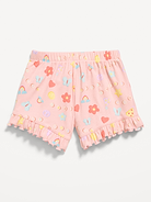 Image number 4 showing, Printed Ribbed Ruffled Shorts for Toddler Girls