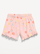 Image number 3 showing, Printed Ribbed Ruffled Shorts for Toddler Girls