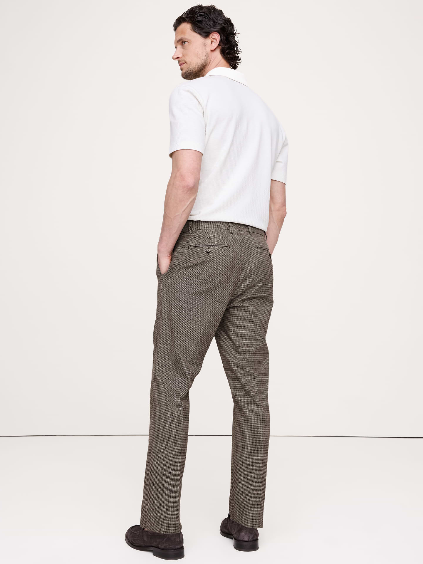 L'image numéro 3 présente Pantalon habillé infroissable à coupe étroite