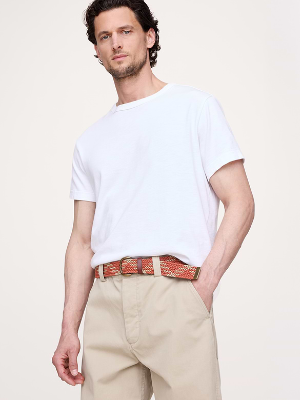 Ceinture tressée en coton et toile