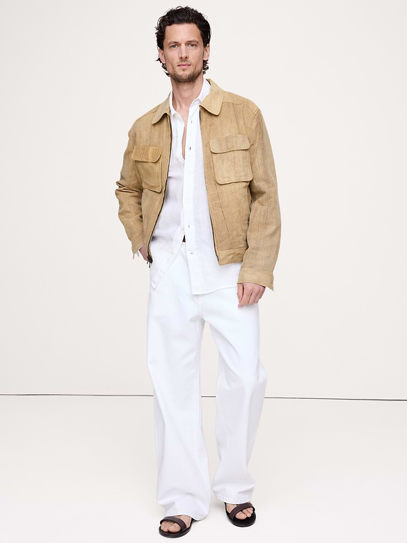 Ramie-Cotton Flight Jacket