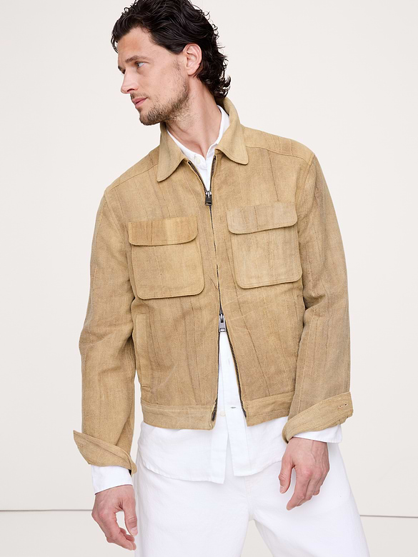 Ramie-Cotton Flight Jacket