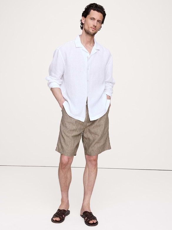 Relaxed-Fit Linen Long-Sleeve Resort Shirt
