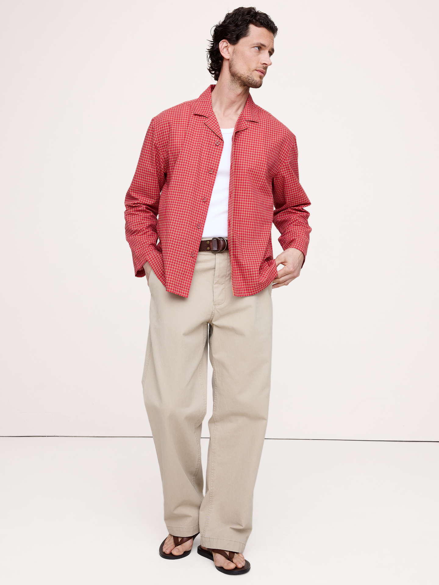 Image number 1 showing, Relaxed-Fit Summerweight Cotton Long-Sleeve Resort Shirt