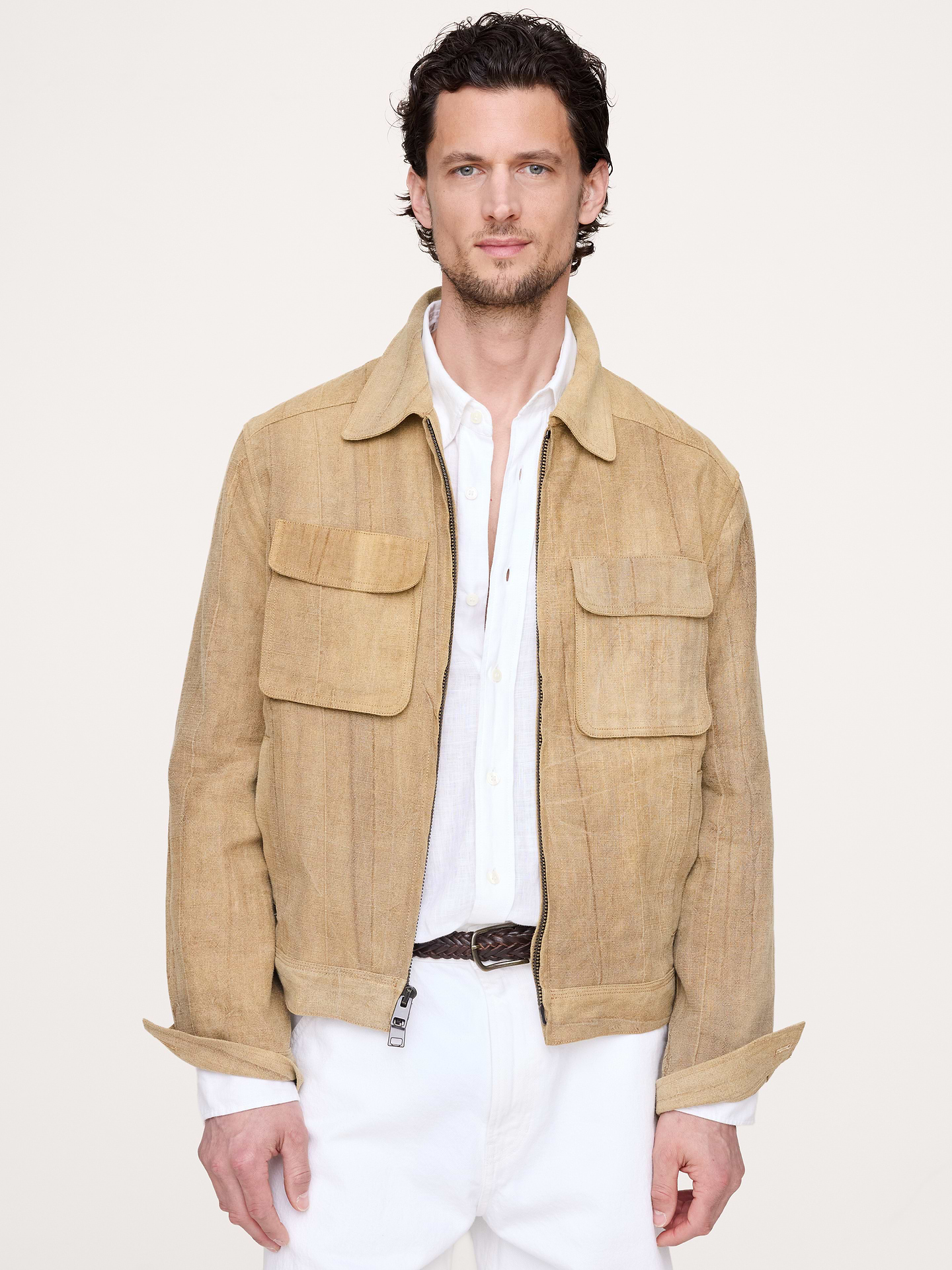 Image number 7 showing, Ramie-Cotton Flight Jacket