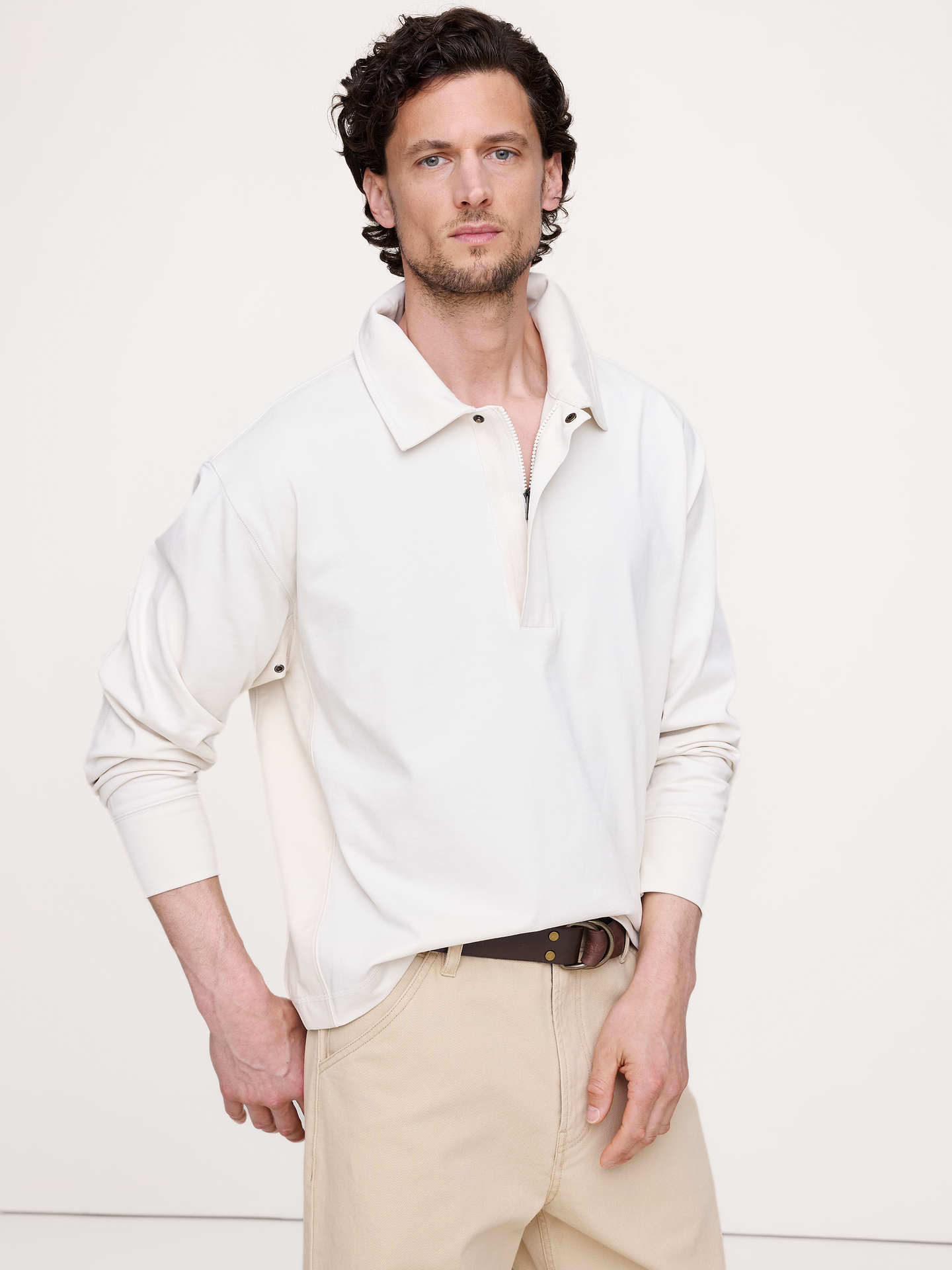 Image number 1 showing, Cotton Quarter-Zip Sweatshirt