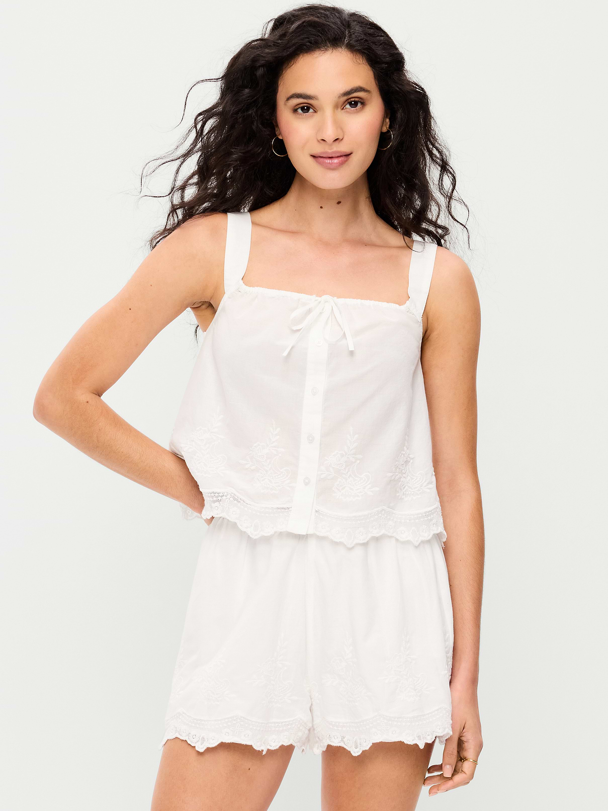 Tie-Front Cami Tank Top