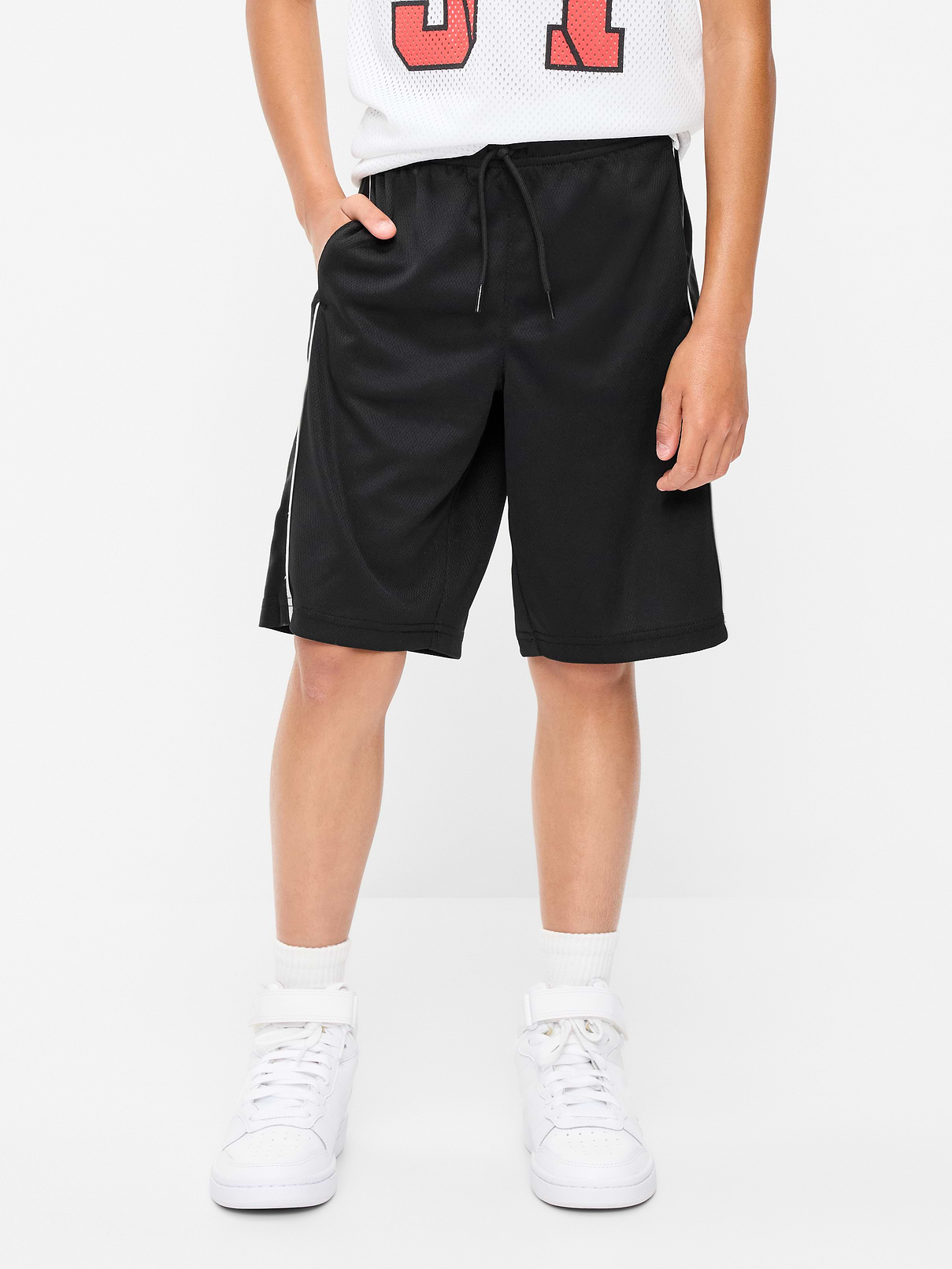 Image number 2 showing, Below Knee Baggy Mesh Basketball Shorts for Boys