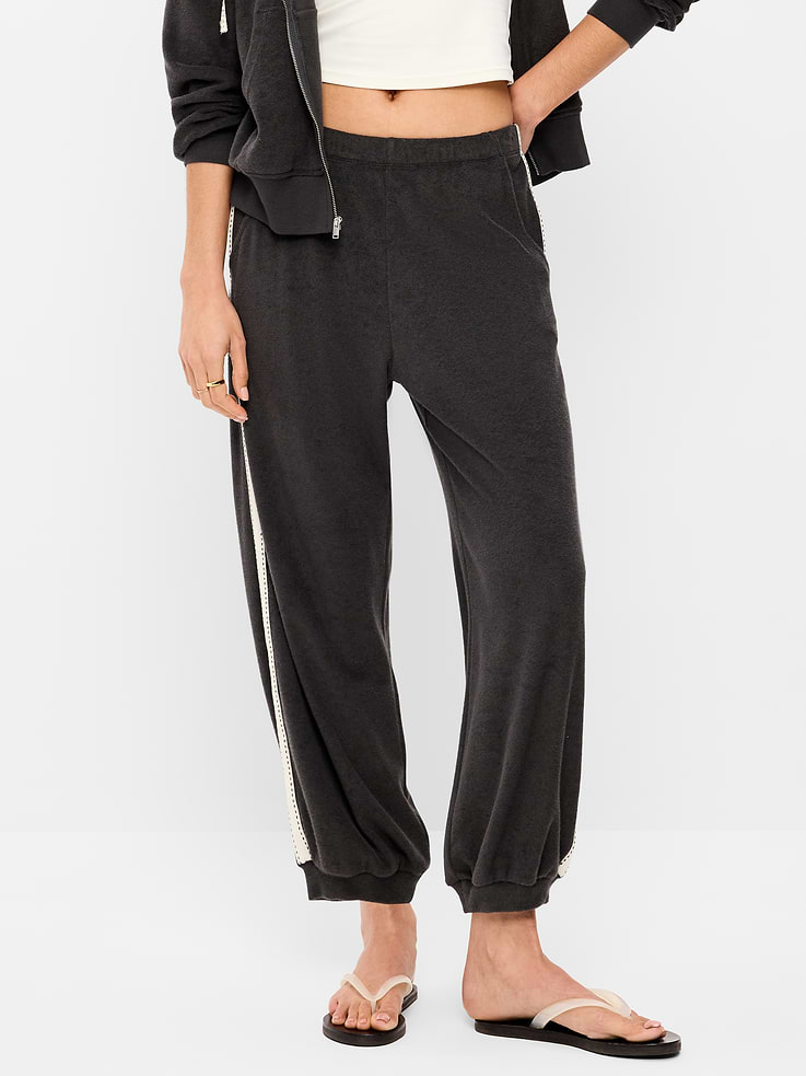 Image number 2 showing, Mid-Rise Terry Cloth Harem Pants