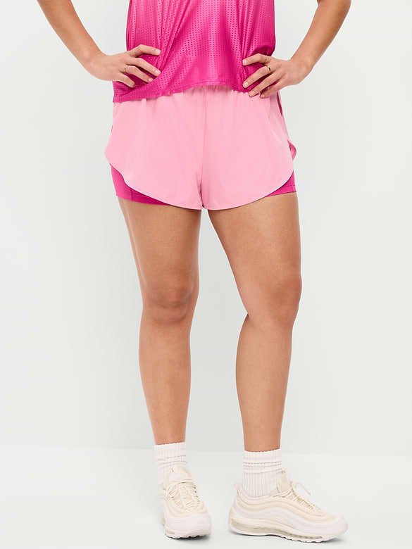 Short de course 2-en-1 StretchTech à taille haute