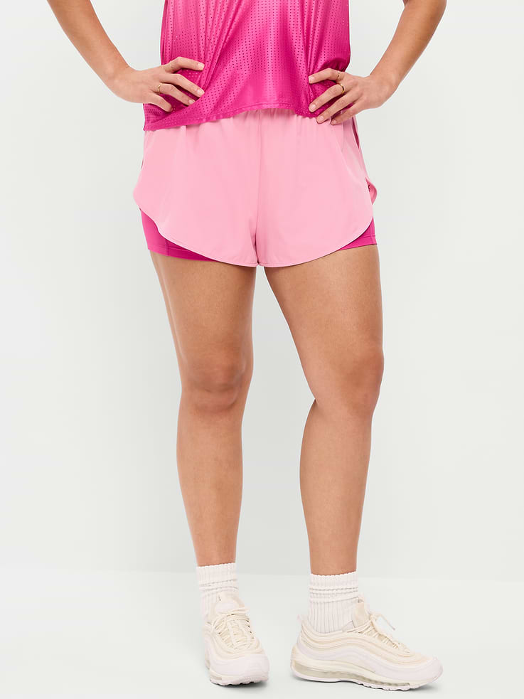 Image number 3 showing, High-Waisted StretchTech 2-In-1 Run Shorts