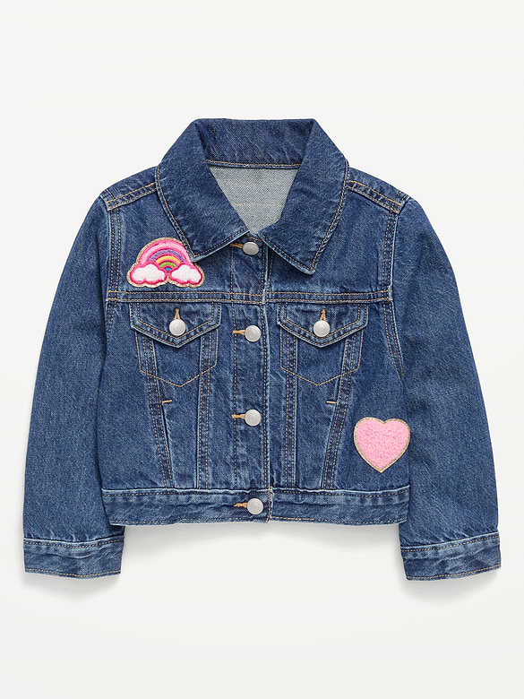 Veste camionneur courte en denim pour toute-petite