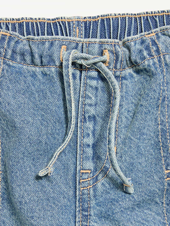Pull-On Low-Rise Super Baggy Wide-Leg Cargo Jeans for Girls