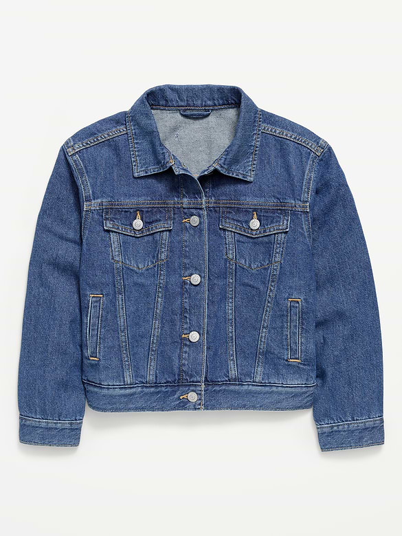 Oversized Denim Trucker Jacket for Girls