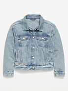 Image number 1 showing, Oversized Denim Trucker Jacket for Girls