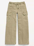 Image number 4 showing, Pull-On Low-Rise Super Baggy Wide-Leg Cargo Jeans for Girls