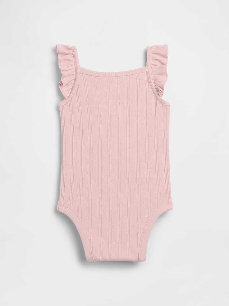 Image number 2 showing, Baby Pointelle Rib Tank Bodysuit