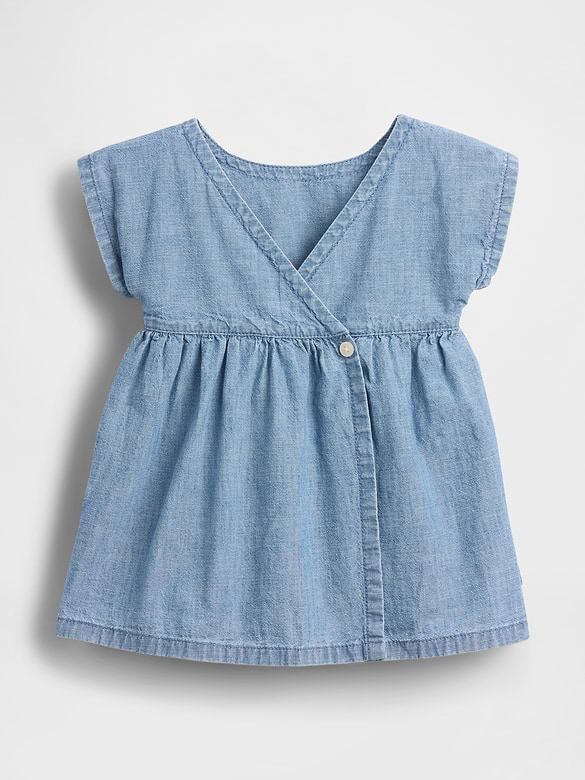 Baby Embroidered Denim Pocket Dress