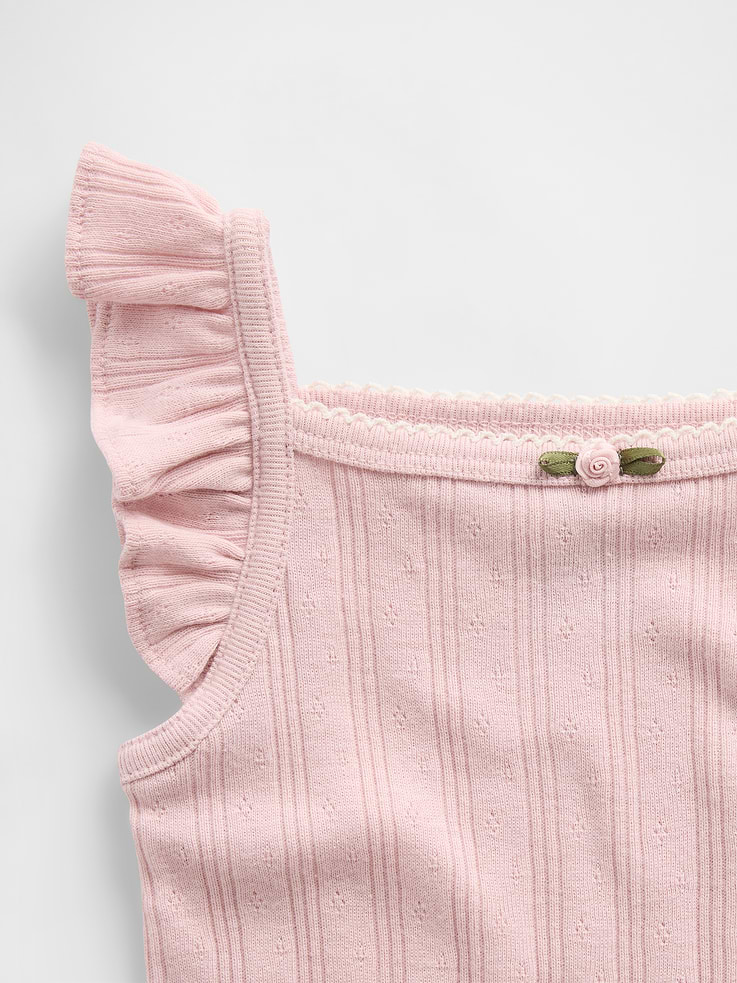 Image number 3 showing, Baby Pointelle Rib Tank Bodysuit