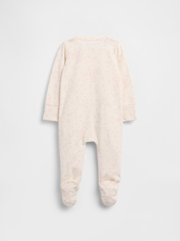 Image number 2 showing, Baby Organic Cotton Floral Footed One-Piece