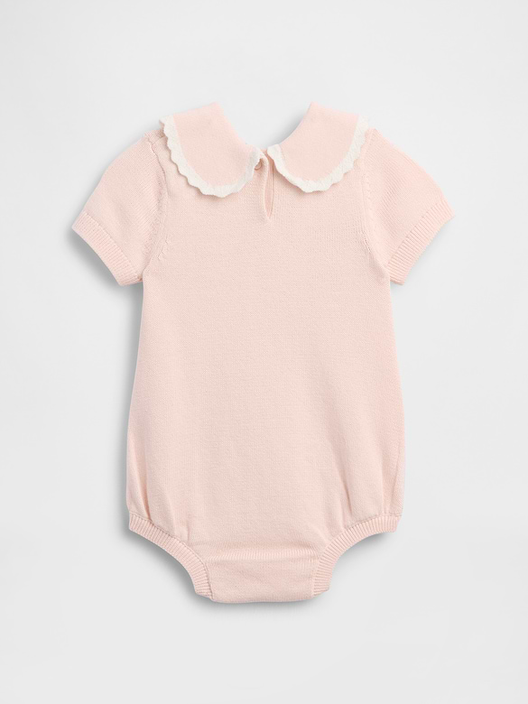 Baby Embroidered Collar Sweater Bodysuit