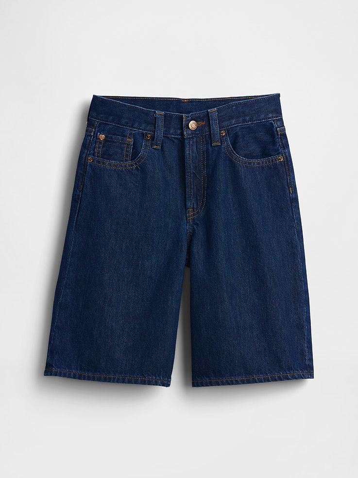 Image number 2 showing, Kids Low Rise Longline Denim Shorts