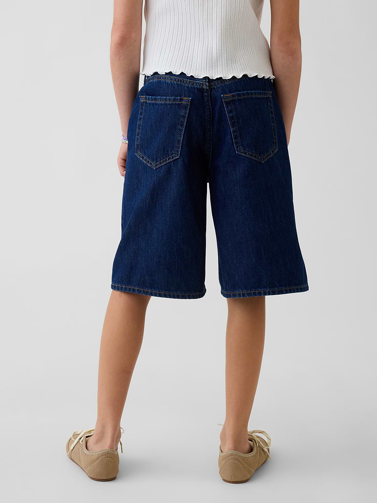 Image number 4 showing, Kids Low Rise Longline Denim Shorts