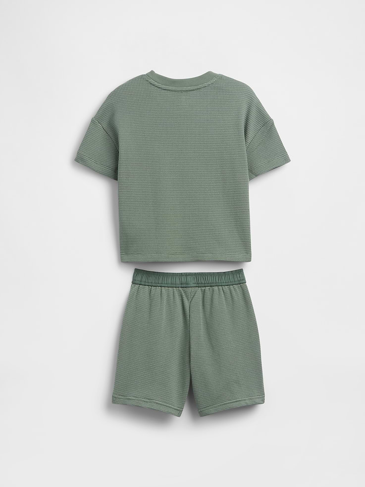 Image number 2 showing, Baby & Toddler Textured Stripe Outfit Set