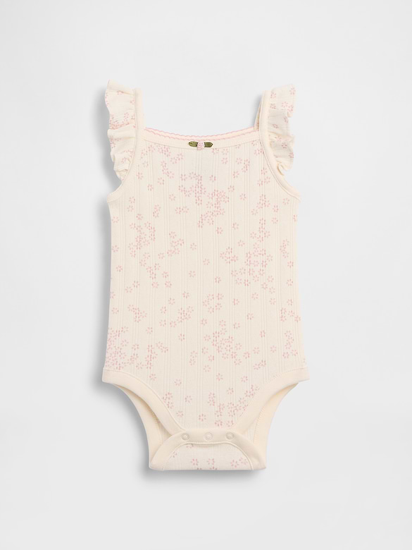Baby Pointelle Rib Floral Tank Bodysuit