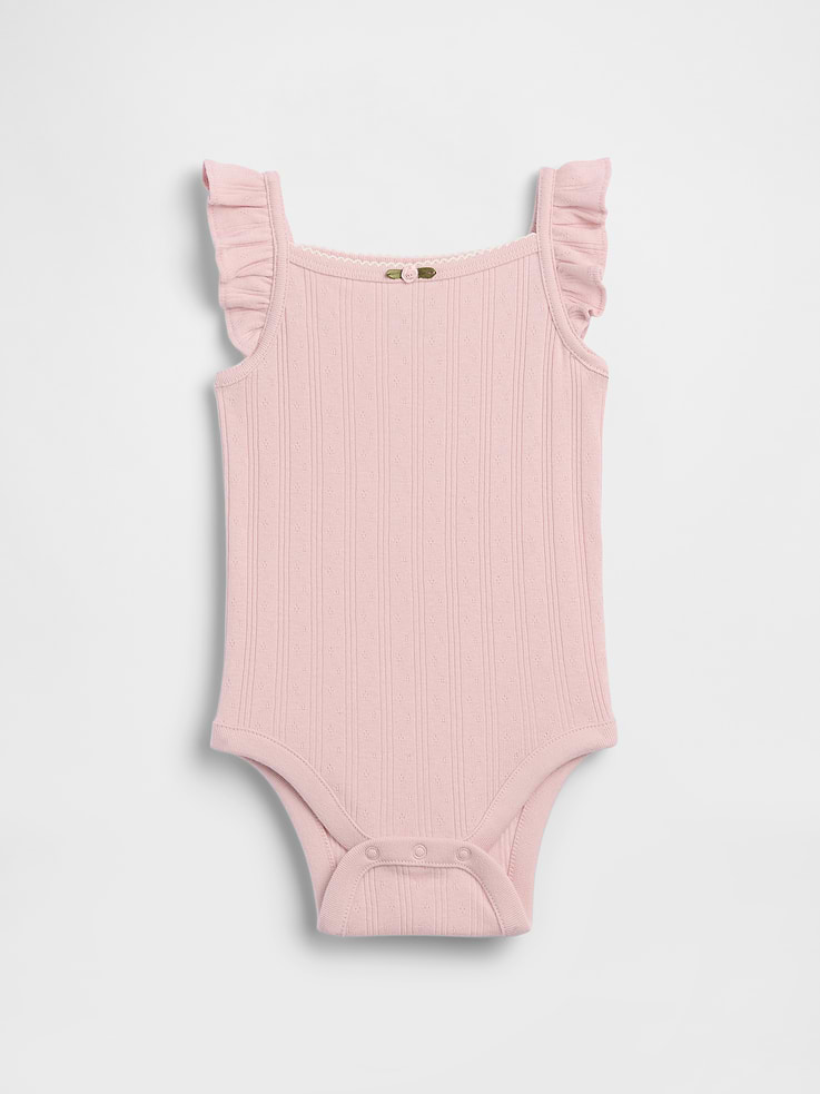 Image number 1 showing, Baby Pointelle Rib Tank Bodysuit