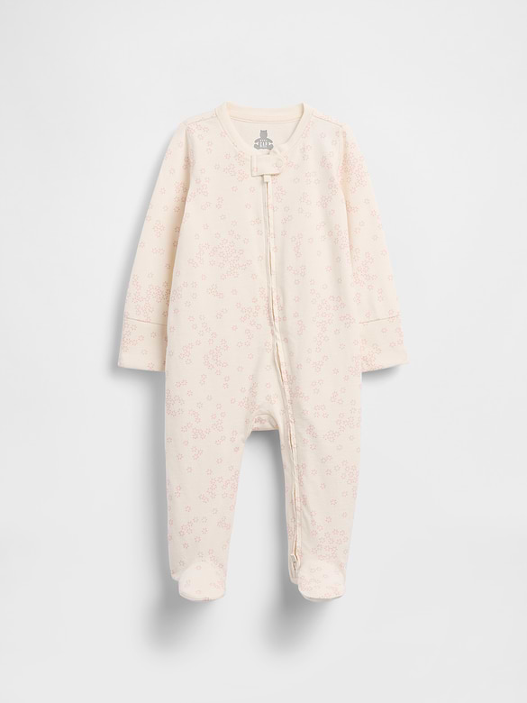 Baby Organic Cotton Floral Footed One-Piece