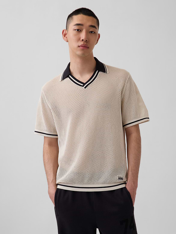 OuiGap Mesh Polo Sweater